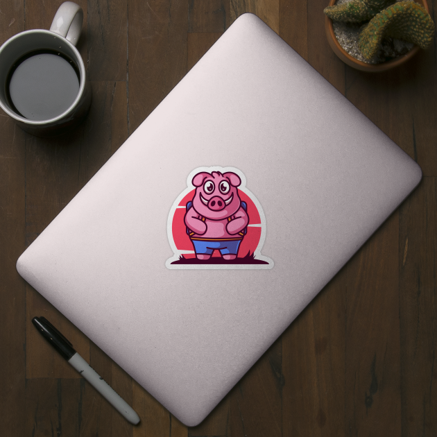 Happy pig by haallArt
